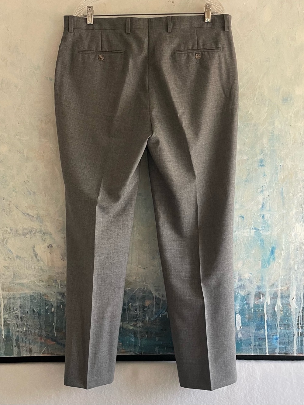 Jos. A Bank Reserve Collection Grey Italian Wool Dress Pants Slacks 36 Regular - Picture 3 of 13